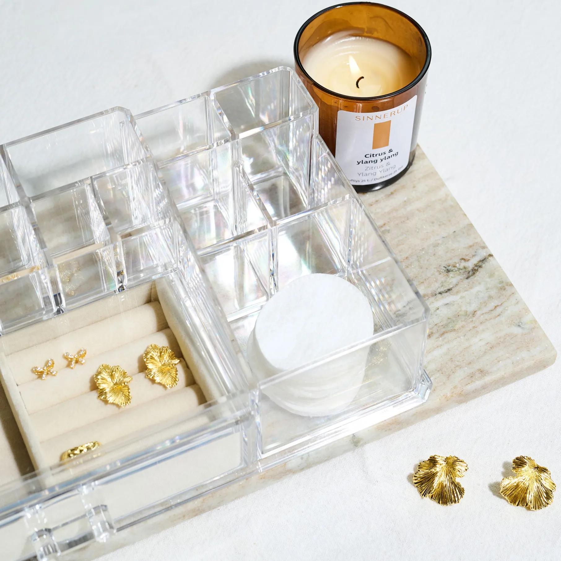 Akryl organizer med skuffe