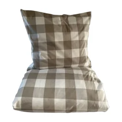 Blok tern sengetøj 140x220 cm mud/off white