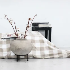 Blok tern sengetøj 140x220 cm mud/off white