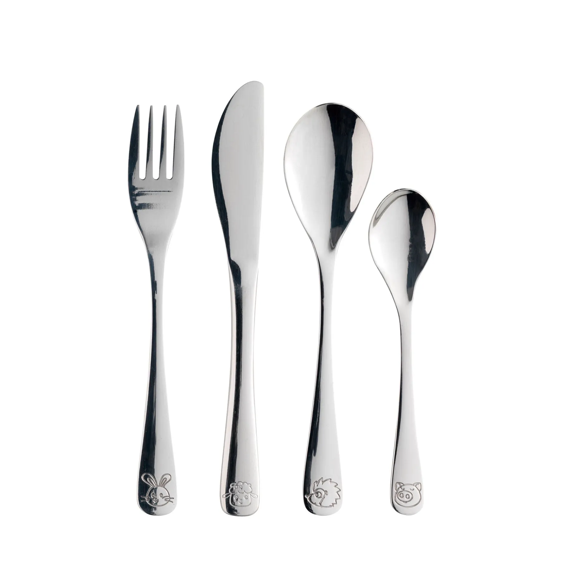 Børnebestik 4 dele stål