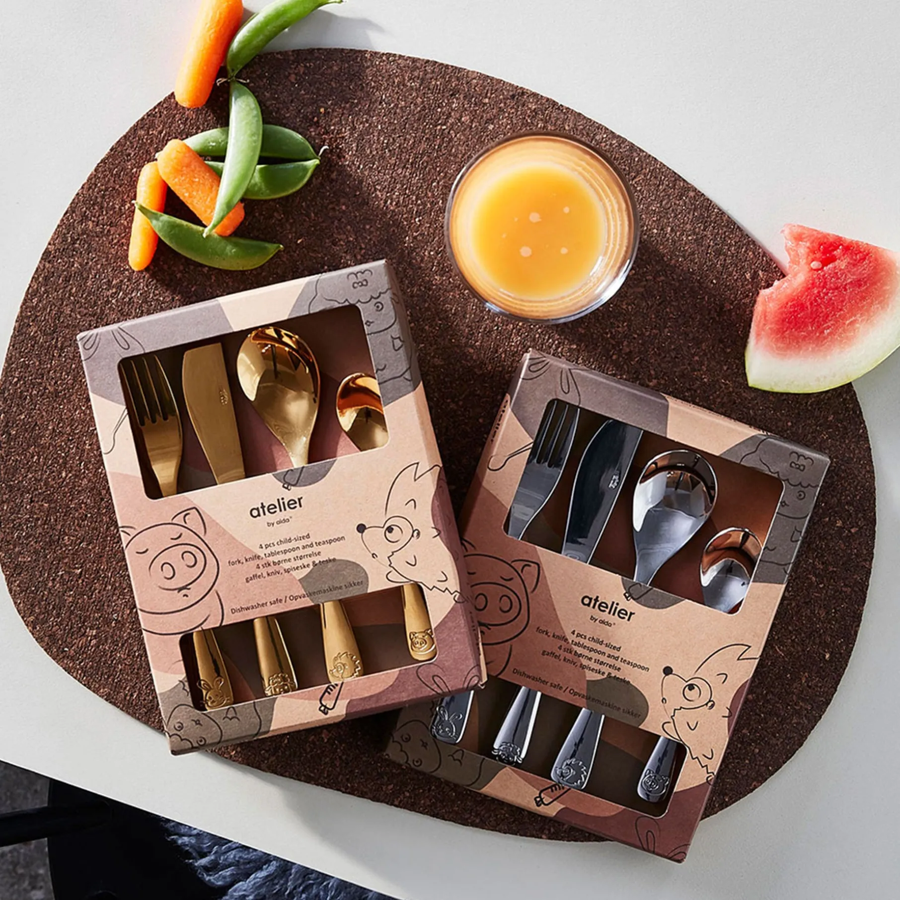 Børnebestik 4 dele stål