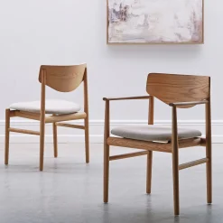 Celeste spisebordsstol m. armlæn - Stof