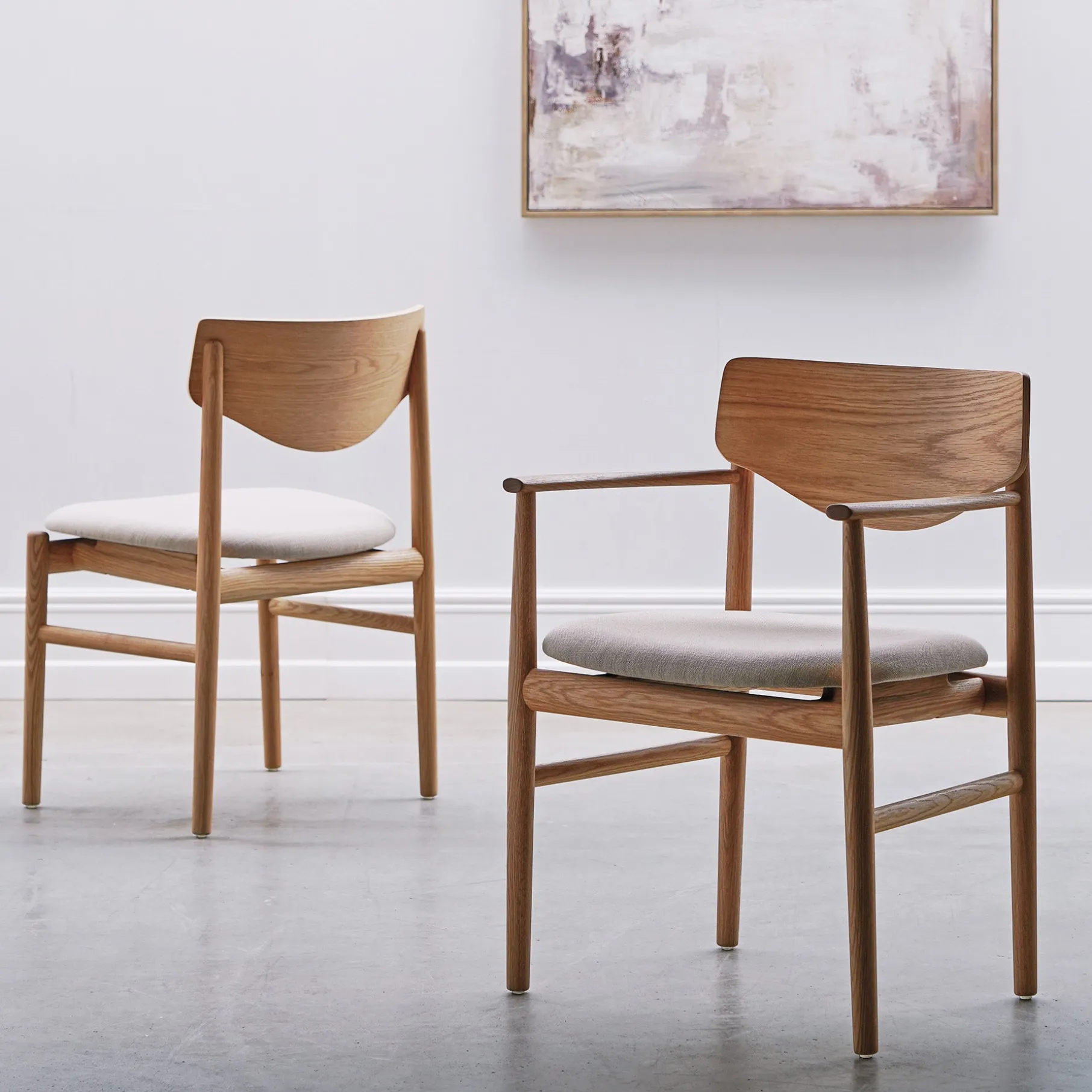 Celeste spisebordsstol m. armlæn - Stof