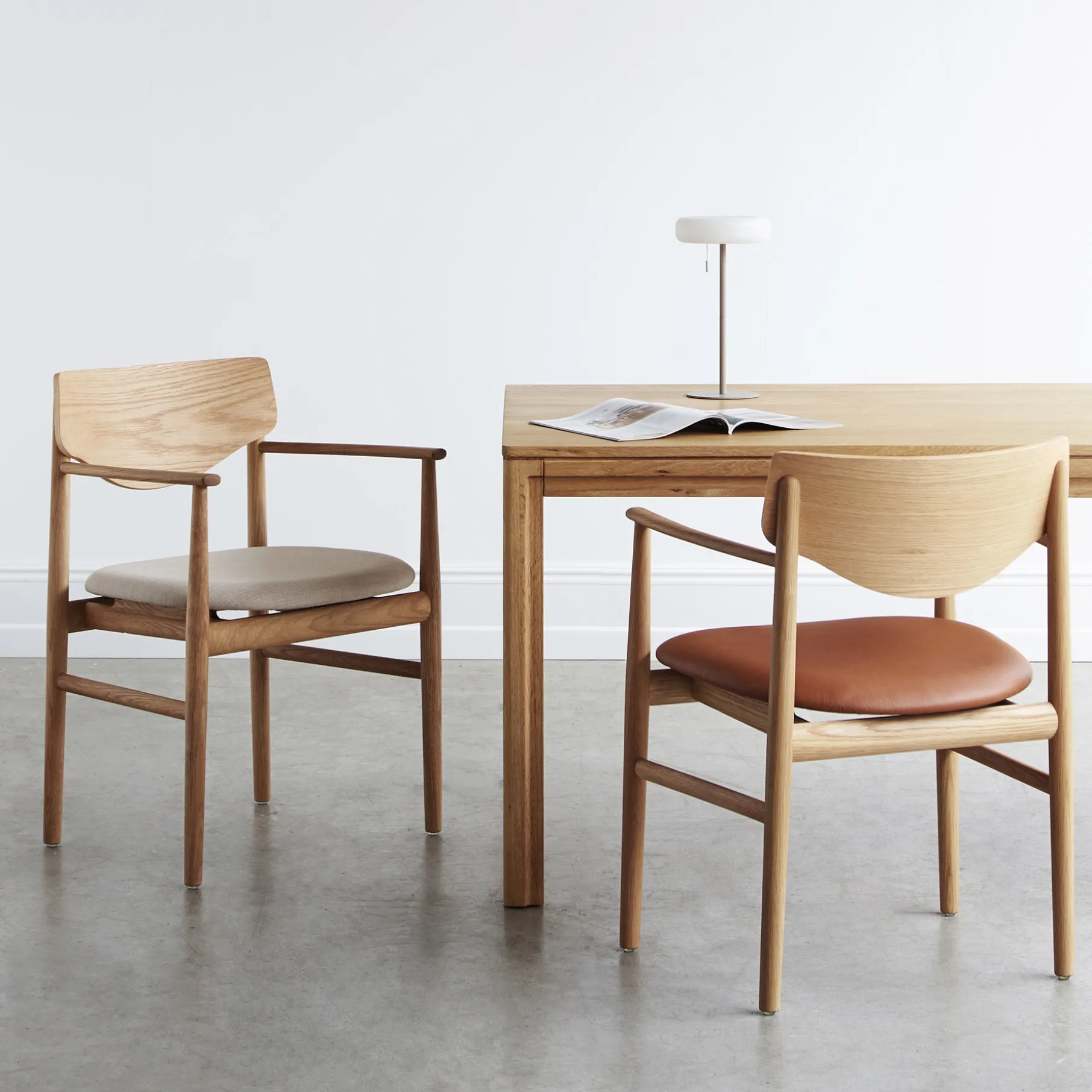 Celeste spisebordsstol m. armlæn - Læder