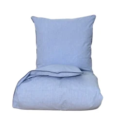 Chambré sengetøj 140x220 cm blå m/piping