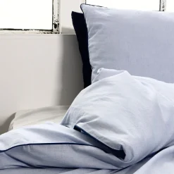 Chambré sengetøj 140x200 cm blå m/piping