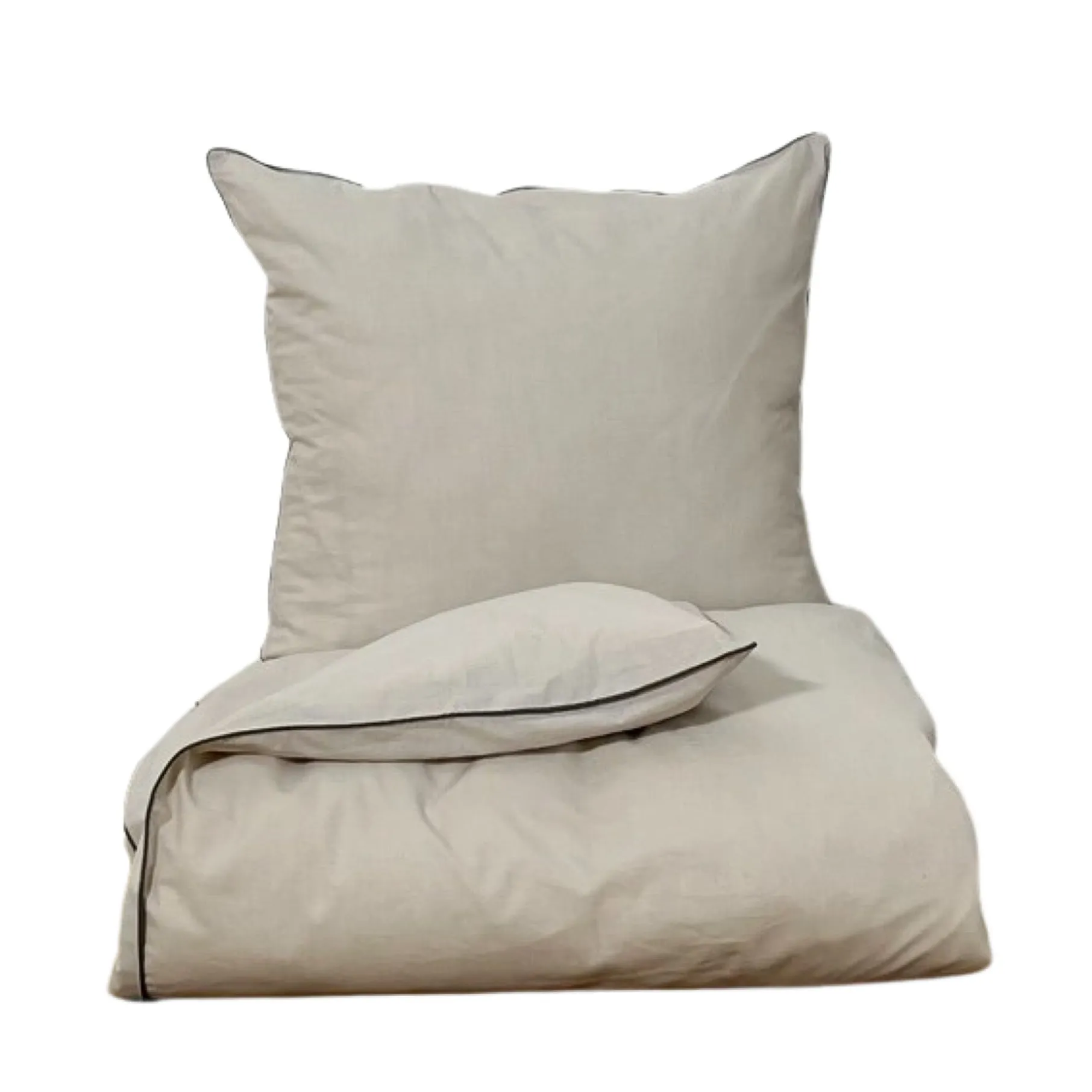 Chambré sengetøj 140x220 cm sand m/piping