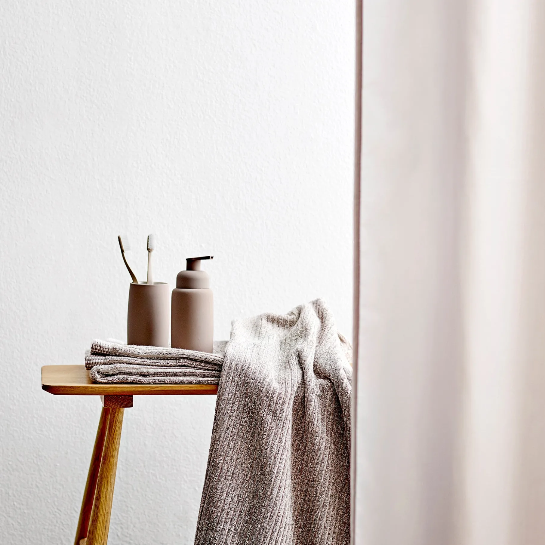 Comfort badeforhæng 180x200 cm beige