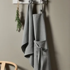 Forklæde 95x80 cm Lys grå