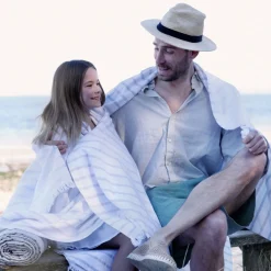 Hammam håndklæde 80x180 cm sand/beige striber