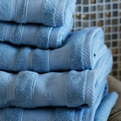 Håndklæde 2 stk 50x100 cm støvet blå