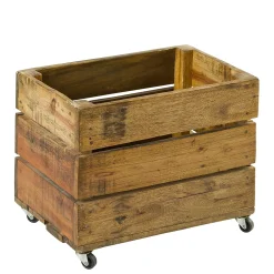 Kasse m. hjul i genbrugstræ