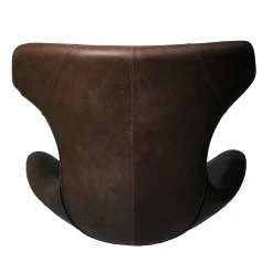 Kato loungestol læder m. sort drejesokkel