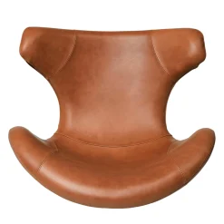 Kato loungestol læder m. sort drejesokkel