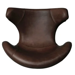 Kato loungestol læder m. sort drejesokkel