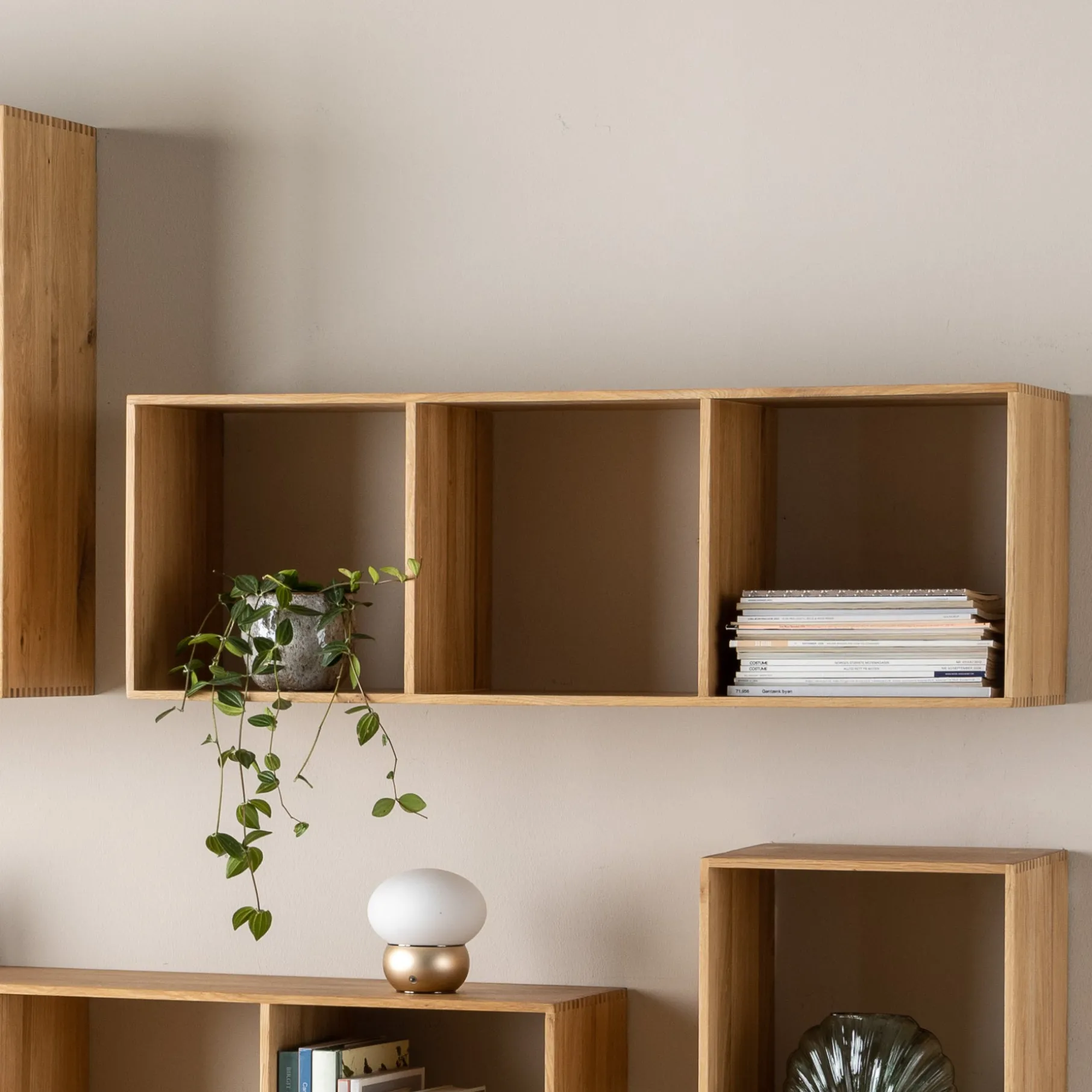 Keeper II reolmodul, FSC-certificeret egetræ 3H D30 cm