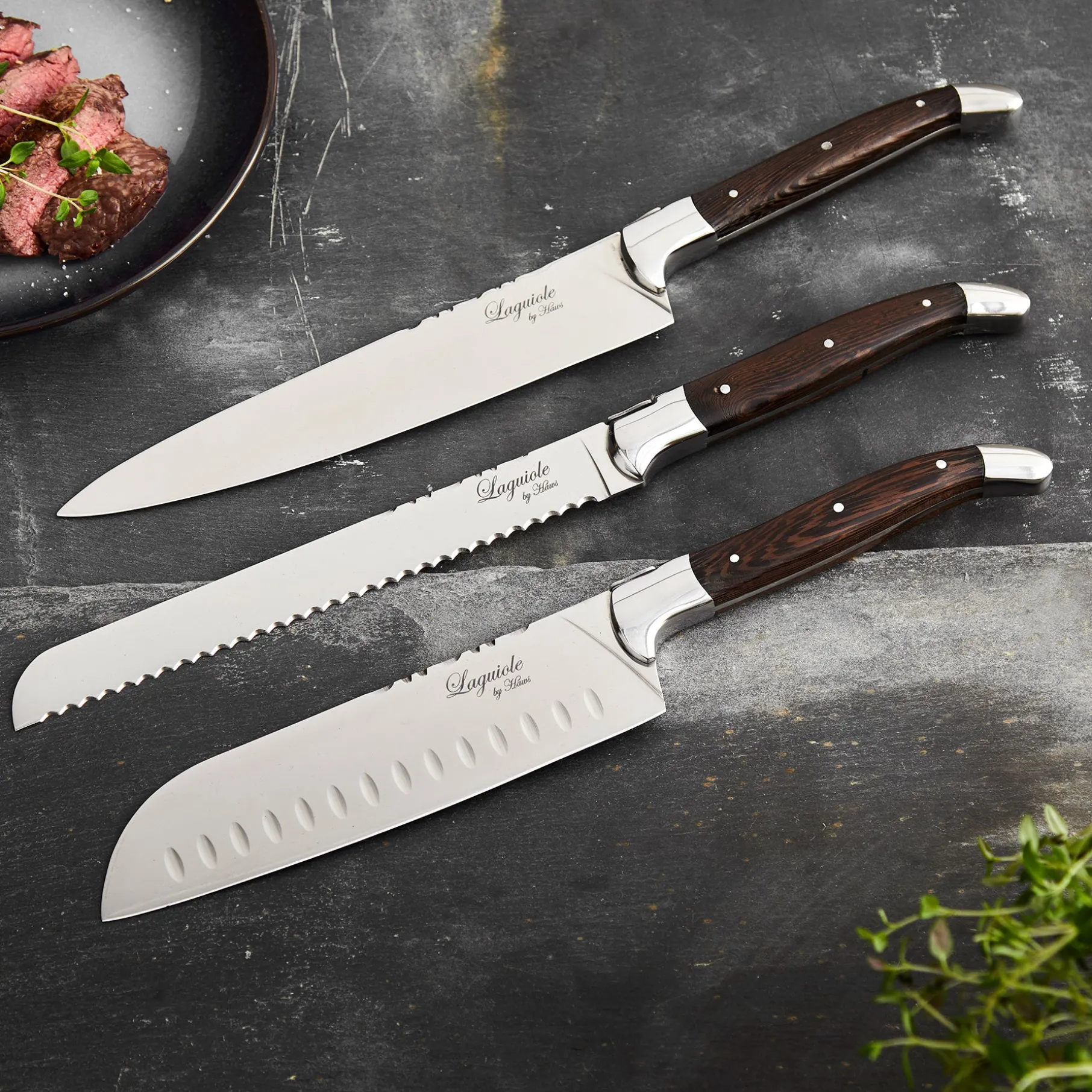 Knivsæt 3 dele wengé