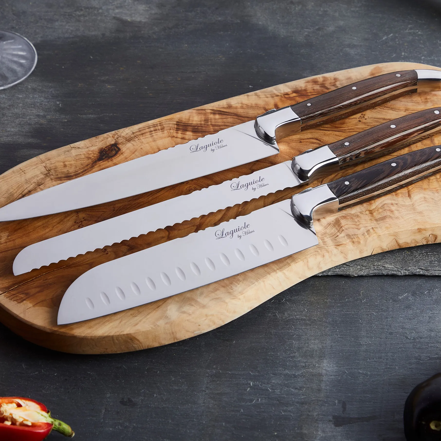 Knivsæt 3 dele wengé