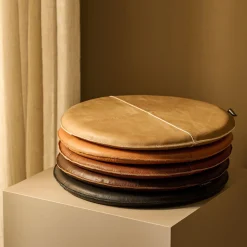 Læder hynde Ø38 cm