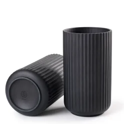 Lyngby Vase H25 sort porcelæn