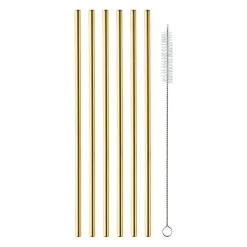 Metal sugerør 6 stk.