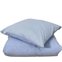 Mini strib patchwork sengetøj 140x220 cm blå