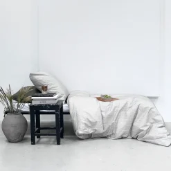 Multi strib sengetøj 140x220 cm mud