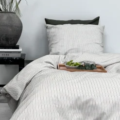 Multi strib sengetøj 140x220 cm mud