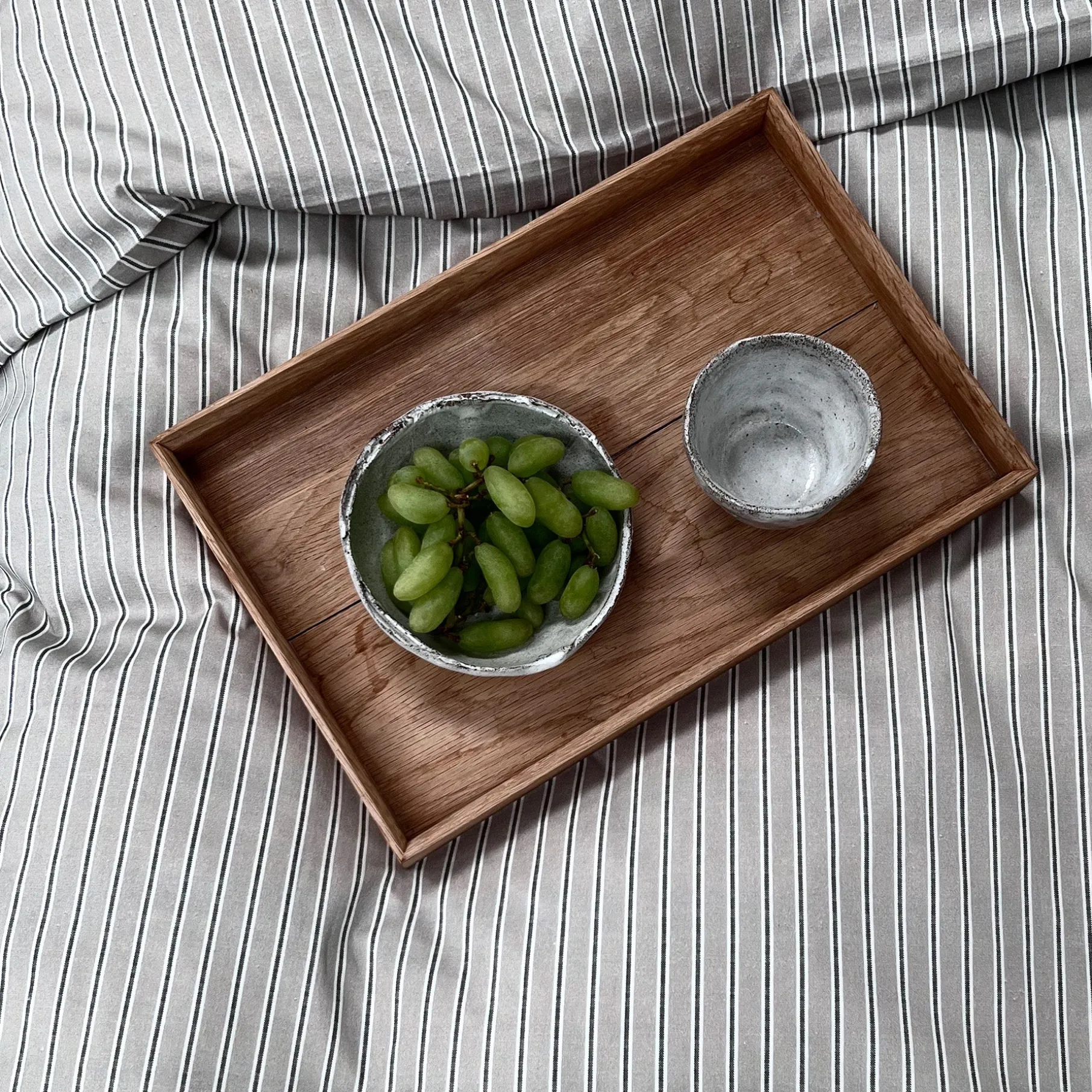 Multi strib sengetøj 140x220 cm mud