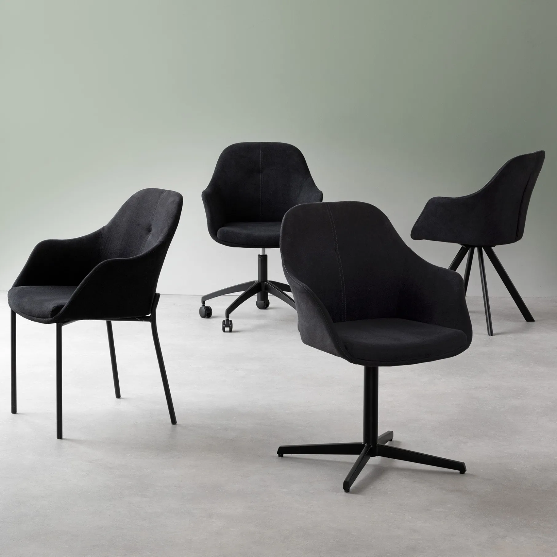 New Age sort stof m. kontorben