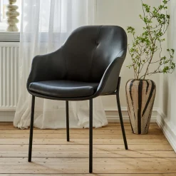 New Age spisebordsstol læder m.fast ben