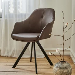 New Age spisebordsstol læder m. drejeben