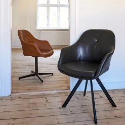 New Age spisebordsstol læder m. drejeben