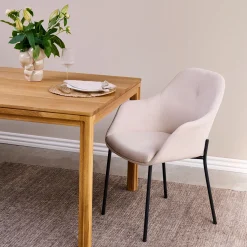 New Age spisebordsstol stof m. faste ben