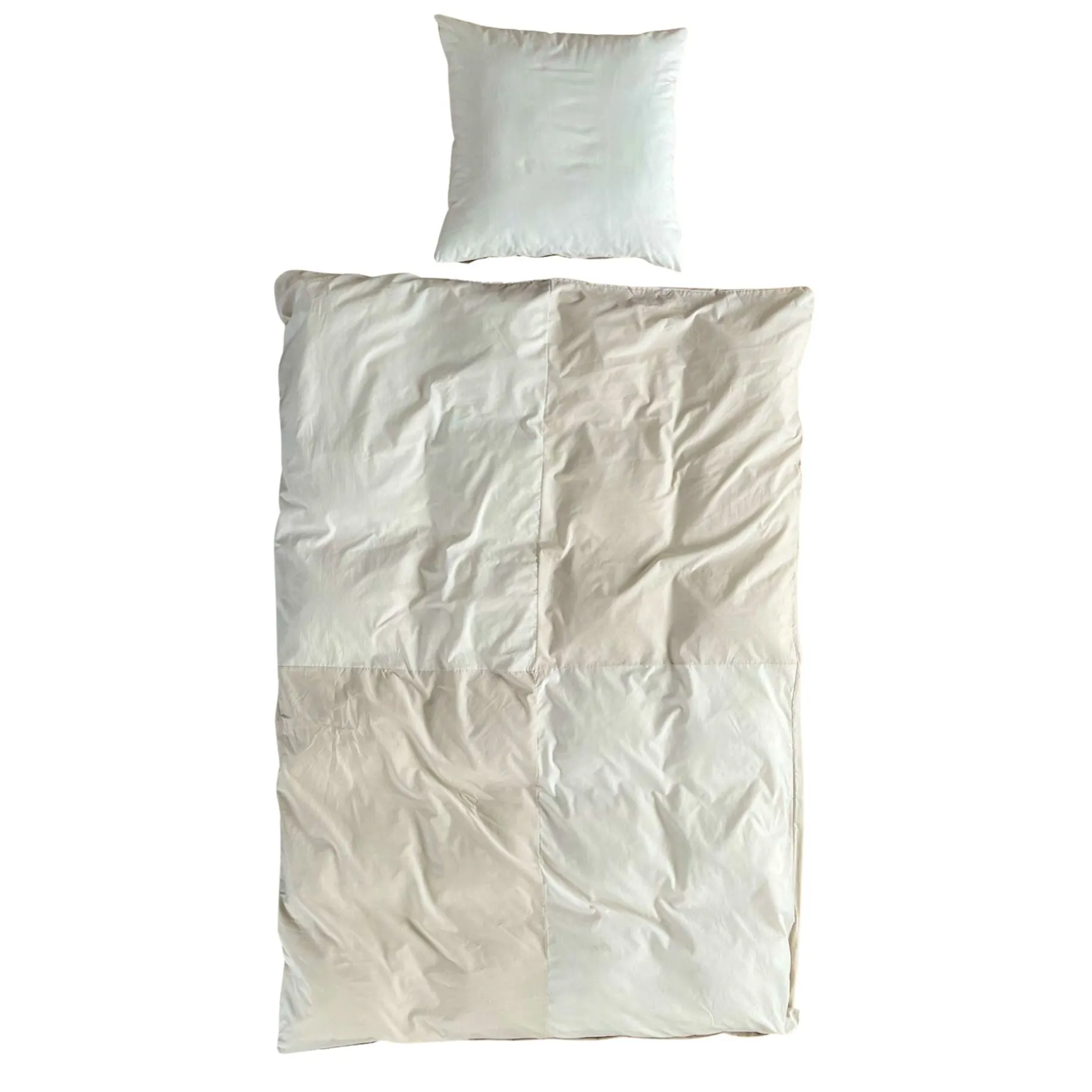 Patchwork mini strib sengetøj 140x200 cm sand