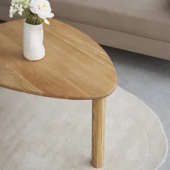 Pebble sofabord Ø90 cm, FSC-certificeret egetræ