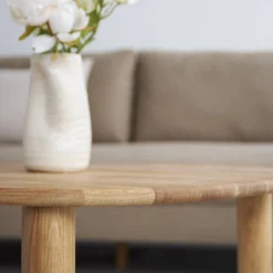 Pebble sofabord Ø90 cm, FSC-certificeret egetræ