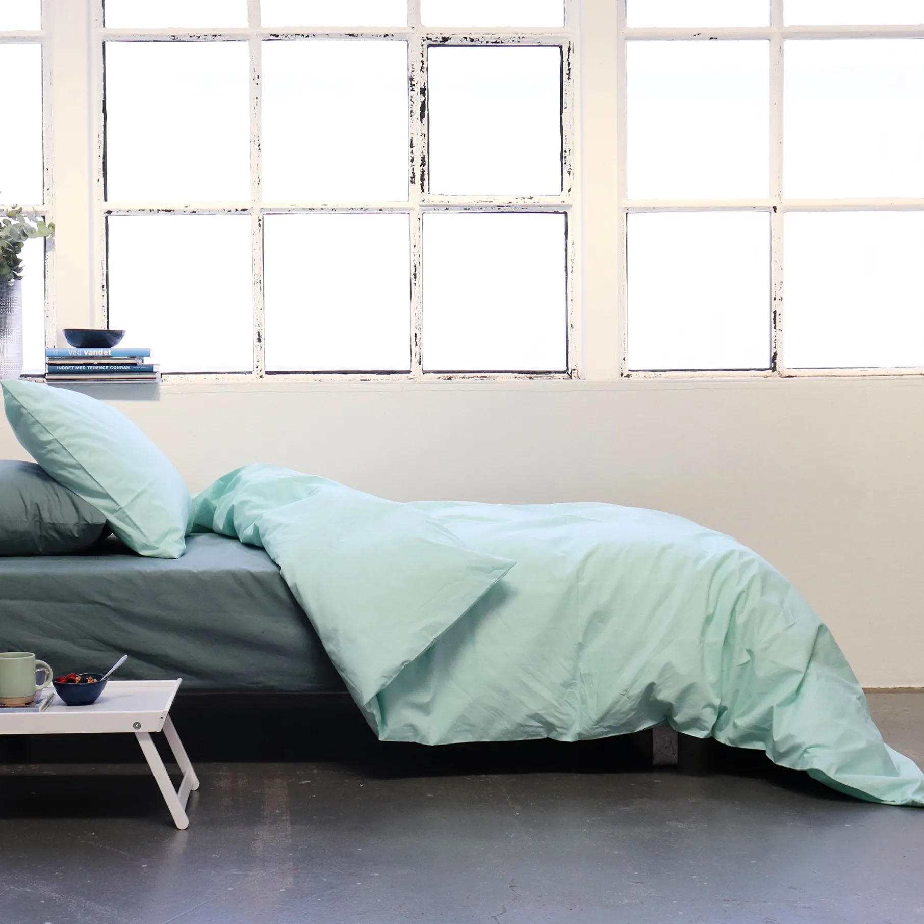 Percale sengetøj 140x220 cm ice