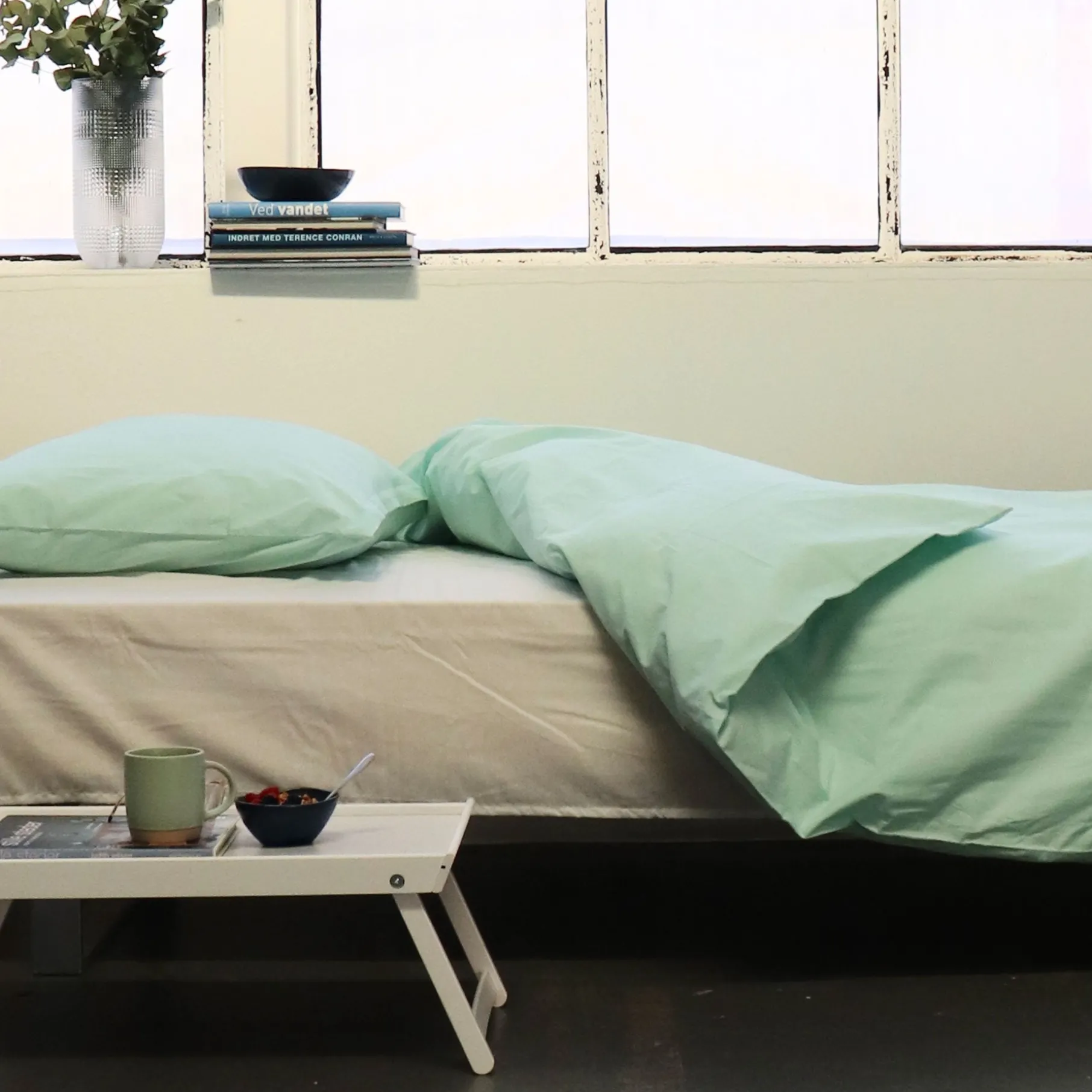 Percale sengetøj 140x220 cm ice