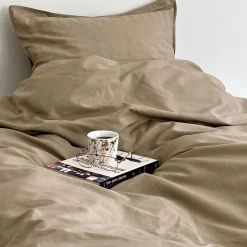 Percale sengetøj 140x220 cm mud