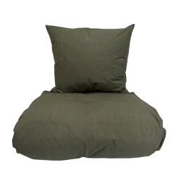 Percale sengetøj 140x220 cm oliven