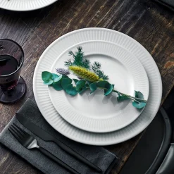 Plissé tallerken flad Ø20 cm hvid