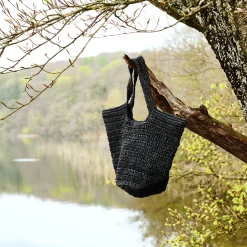 Raffia hæklet taske