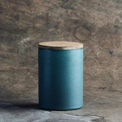 RAW krukke med teaklåg northern green