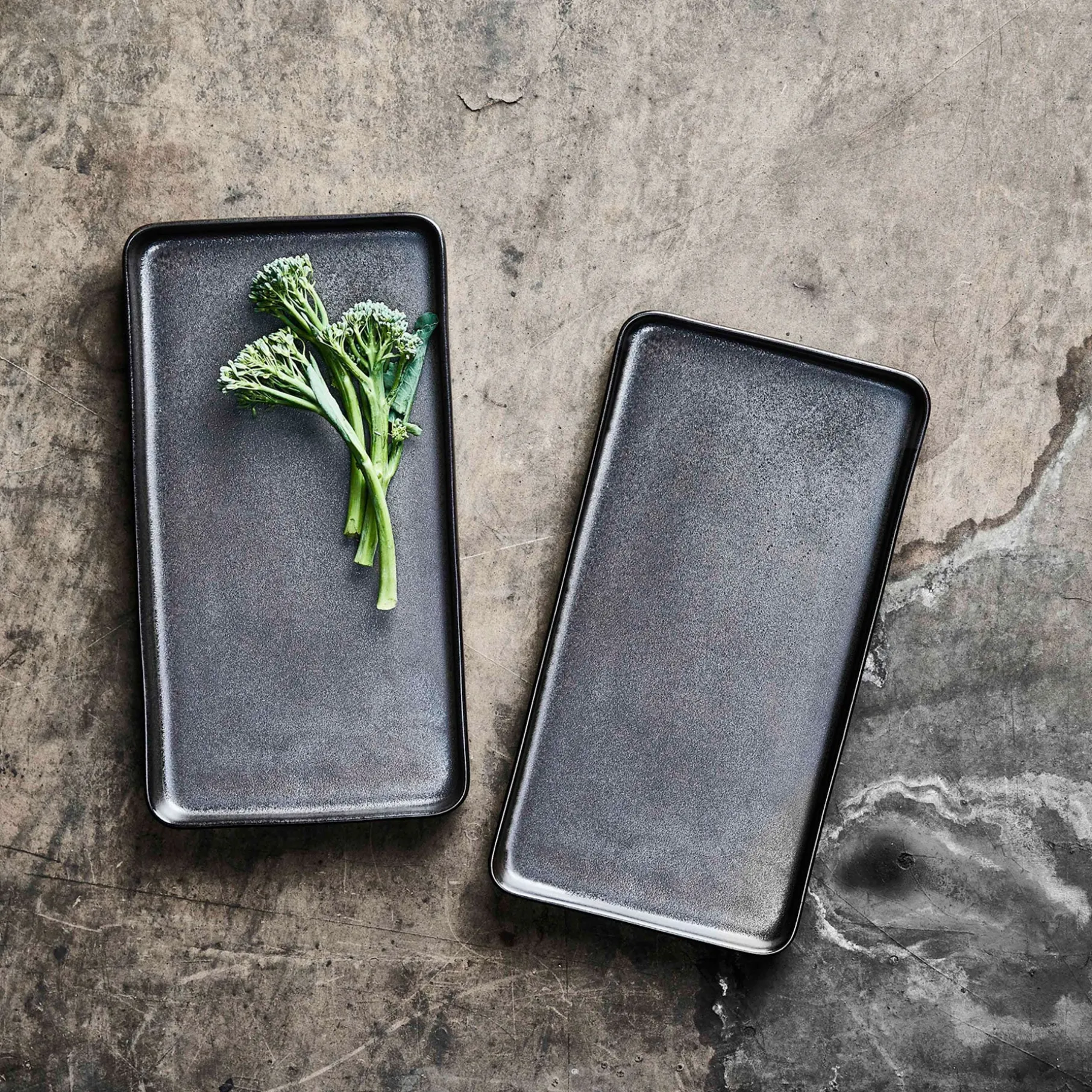 RAW rektangulær fadsæt metallic brown