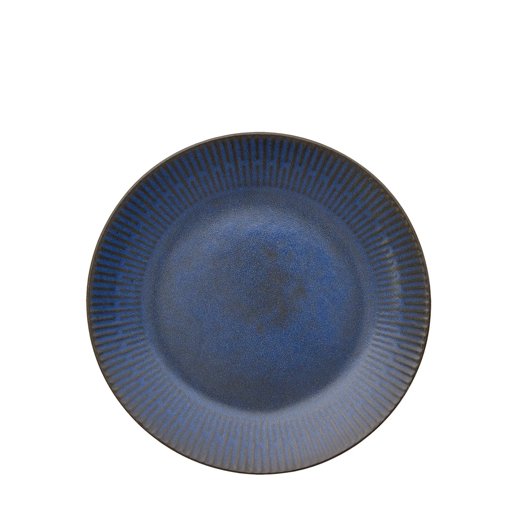 Relief frokosttallerken Ø22 cm stentøj blå