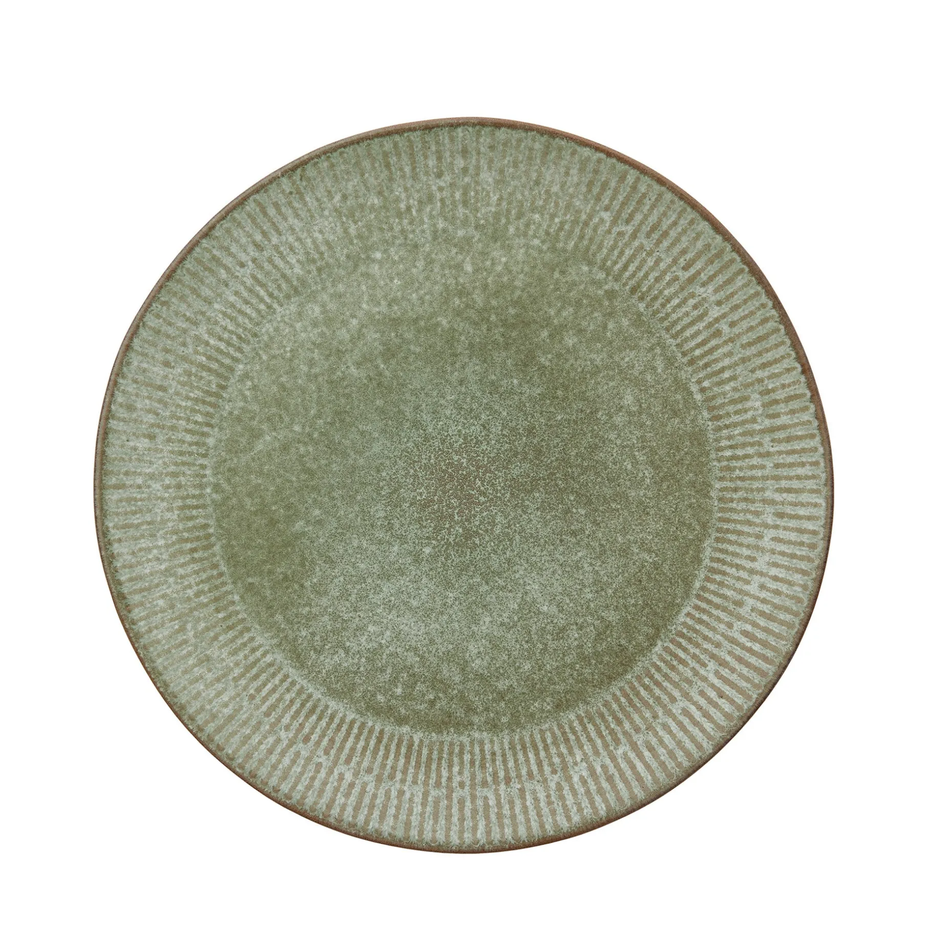 Relief middagstallerken Ø27 cm stentøj grøn