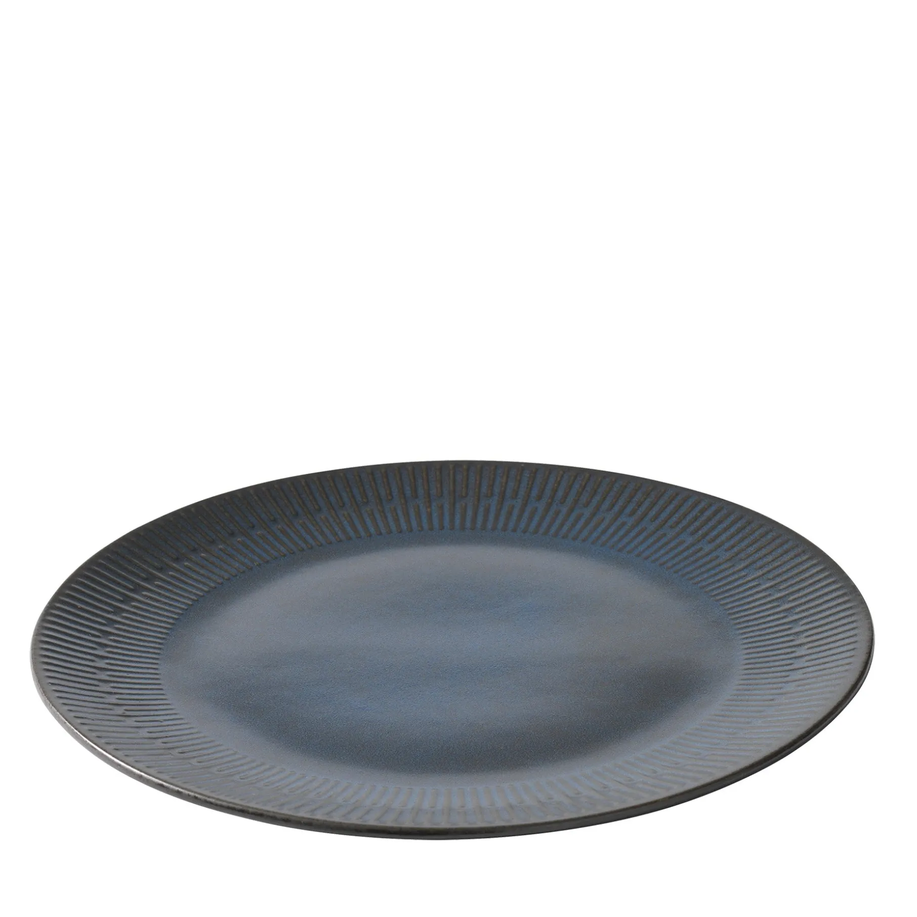 Relief middagstallerken Ø27 cm stentøj blå