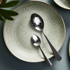 Relief suppetallerken Ø22 cm stentøj grøn