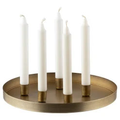 Rund bakke m. lysholdere